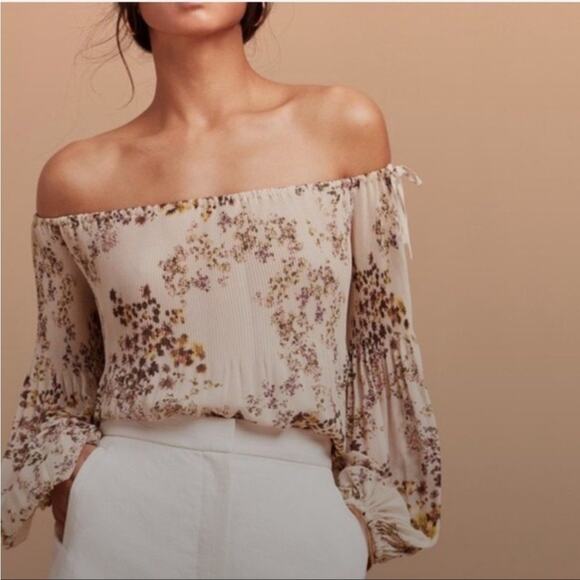 Wilfred Talence Black Floral Off The Shoulder Blouse XS - Picture 4 of 12